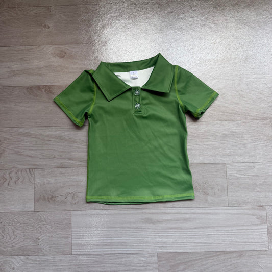 Baby Girls Green Short Sleeve Yoga Active Button Polo Shirts Top Preorder