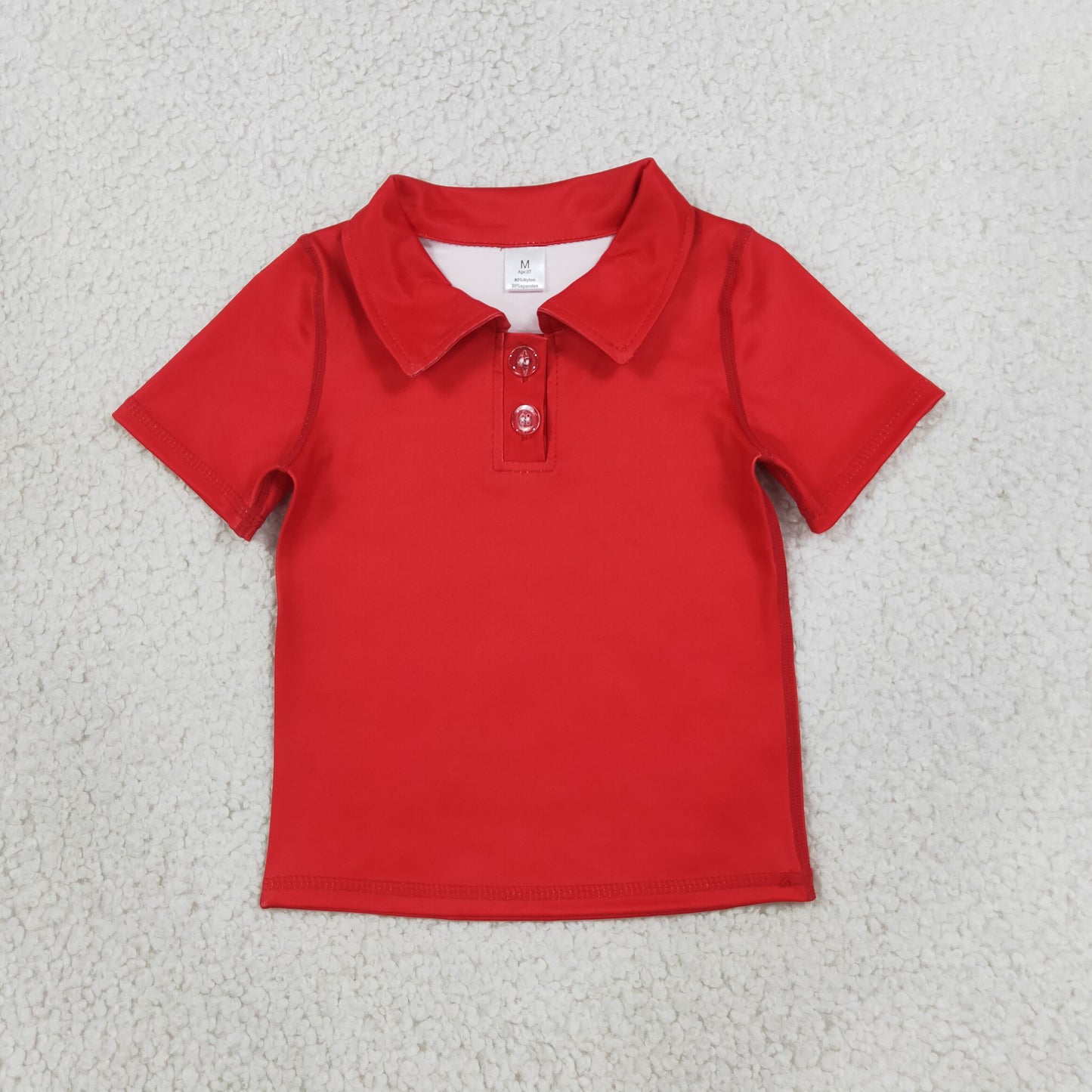 Baby Girls Red Short Sleeve Yoga Active Button Polo Shirts Top