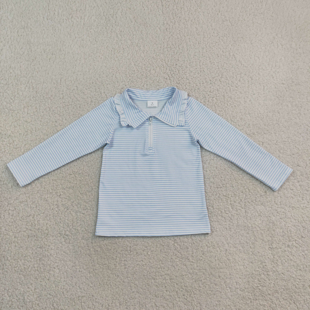 Siblings Baby Kids Long Sleeves Light Blue Stripe Zip Pullovers Top