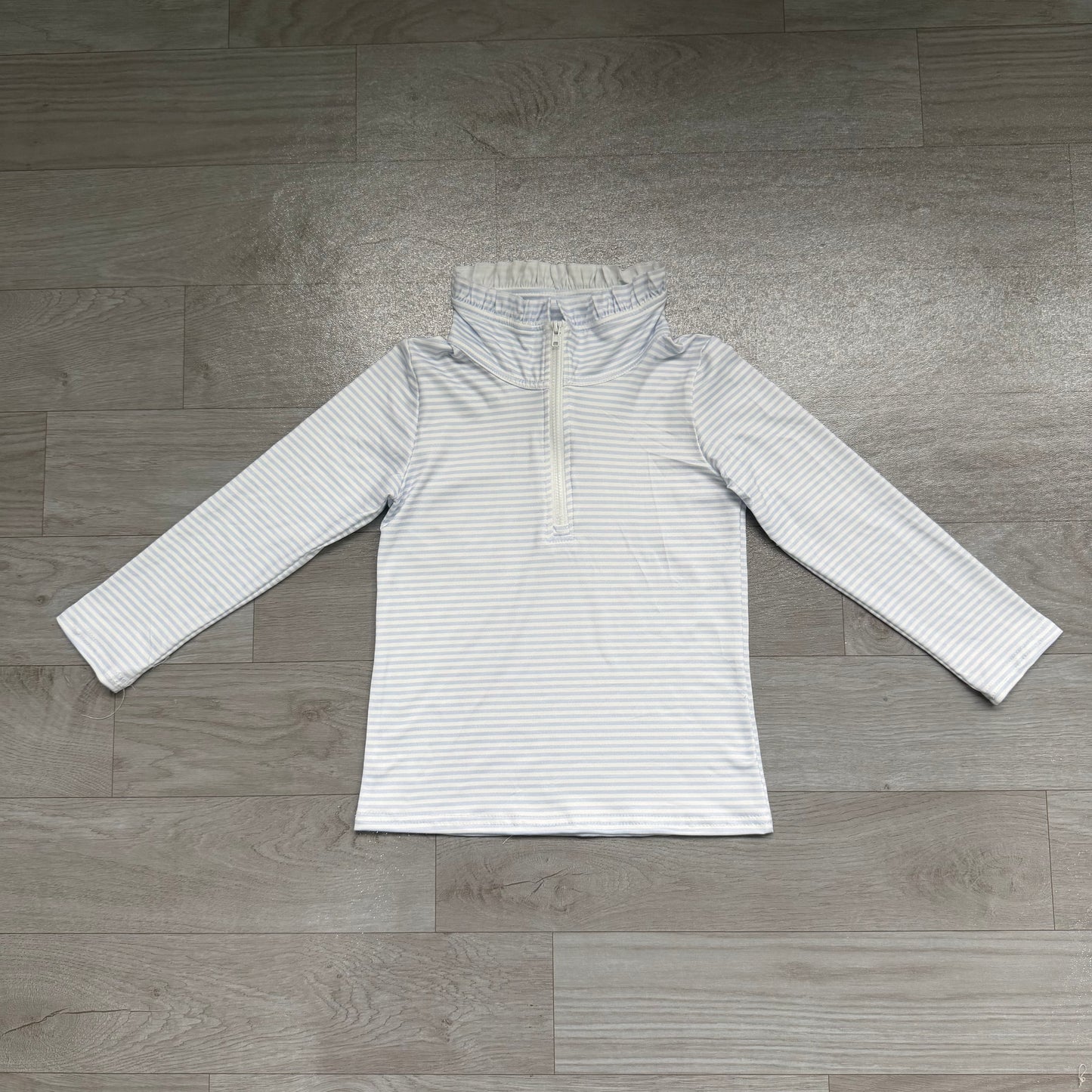 Baby Girls Long Sleeve Blue Stripe Zip Pullovers Top Preorder