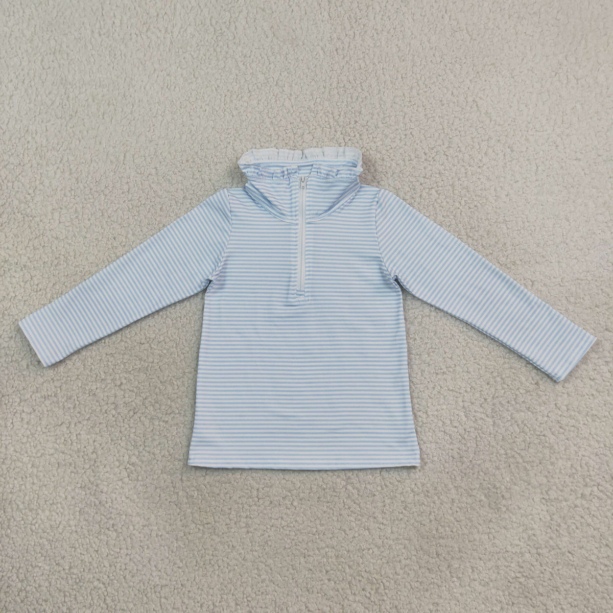 Siblings Baby Kids Long Sleeves Light Blue Stripe Zip Pullovers Top