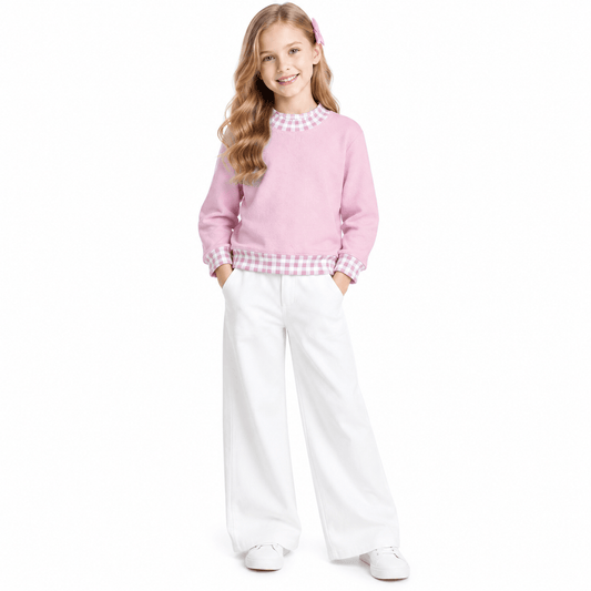 Baby Girls Pink Long Sleeve Sweater Fall T-shirts Top