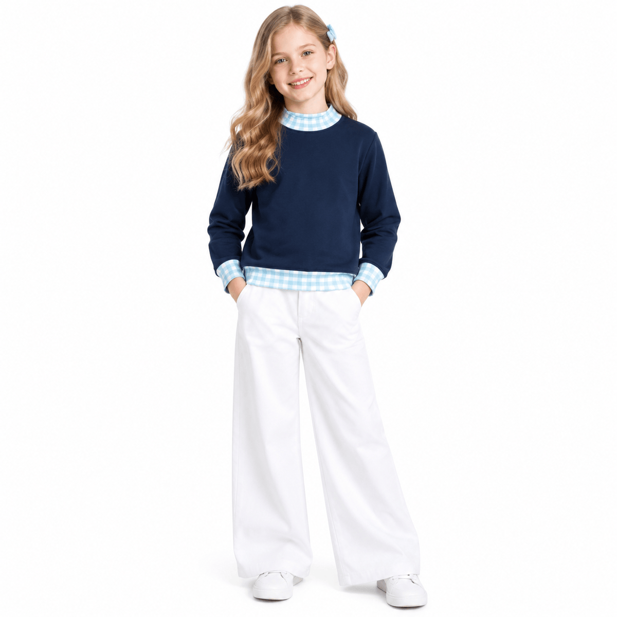 Baby Girls Navy Long Sleeve Fall Sweater T-shirts Top