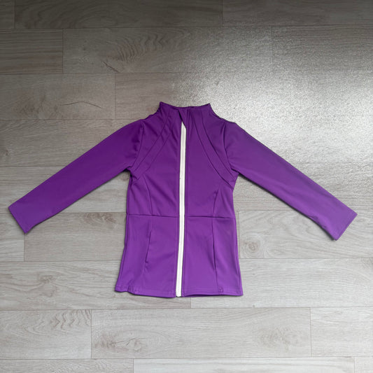 Baby Girls Purple Long Sleeves Yoga Active Pockets Zip Pullovers Tops Preorder
