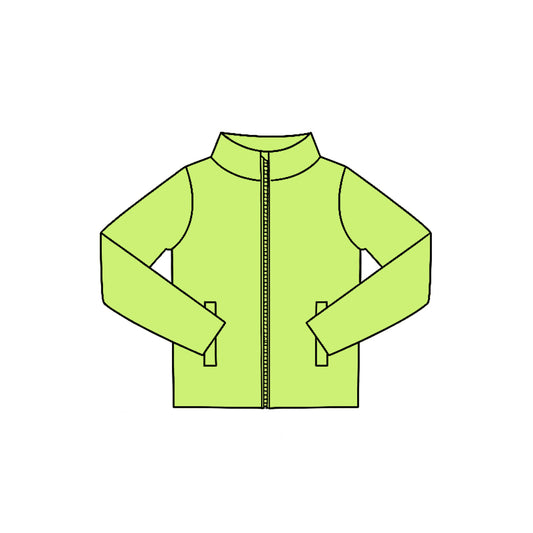 Preorder moq 5 Baby Girls Green Yoga Active Zip Pockets Jackets Tops