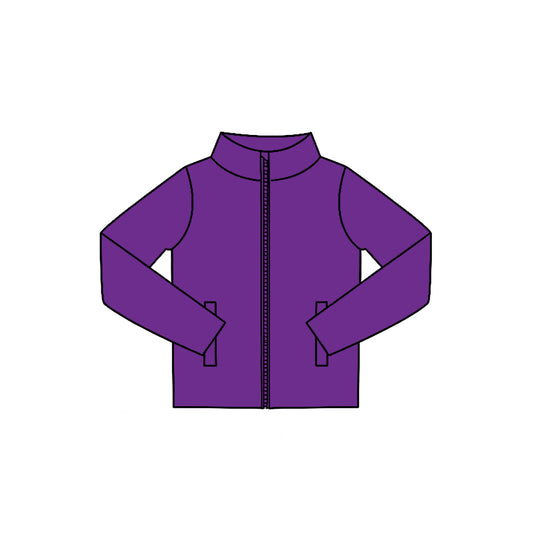 Preorder moq 5 Baby Girls Purple Yoga Active Zip Pockets Jackets Tops