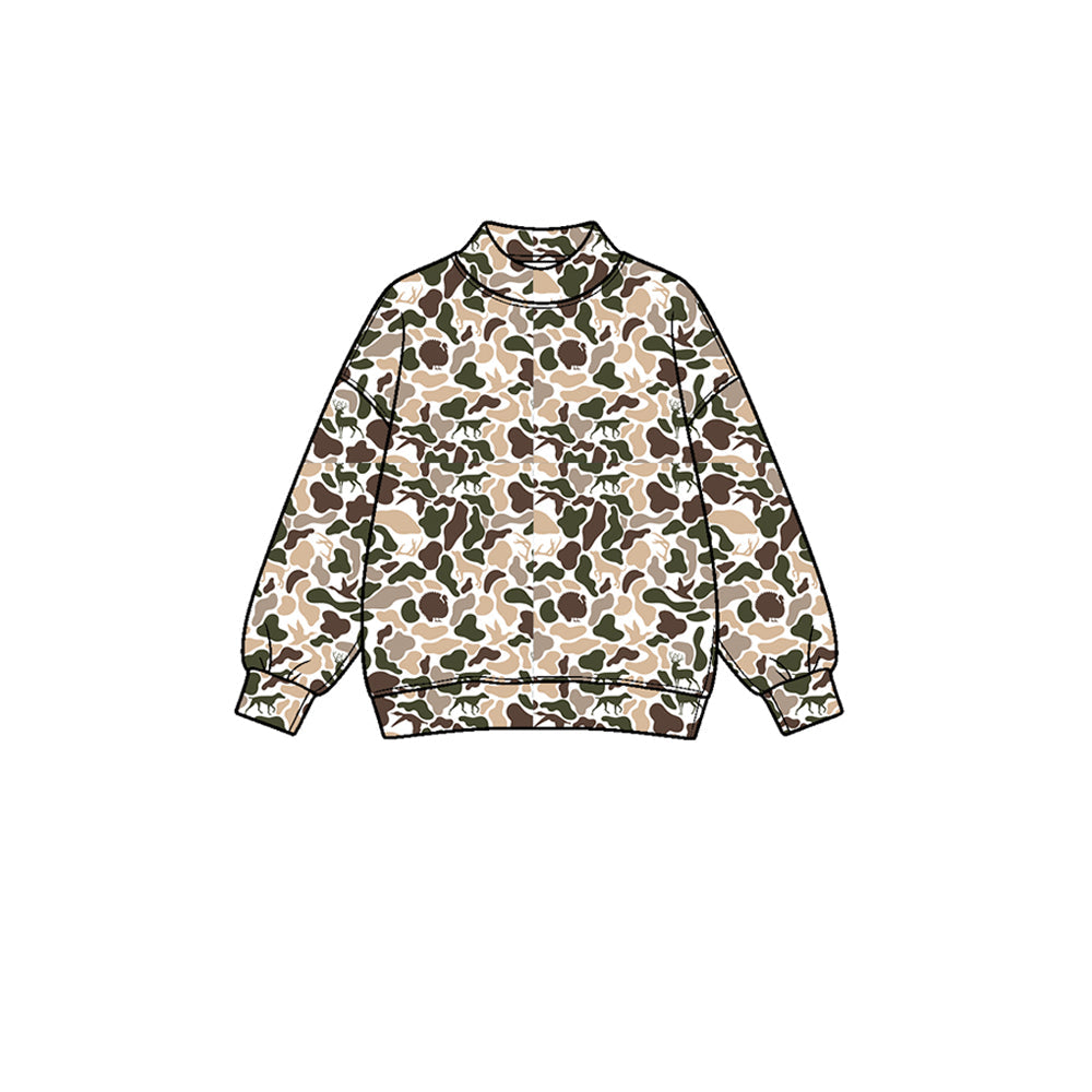 Preorder moq 5 Baby Girls Deer Dogs Ducks Camo Yoga Active Long Sleeve T-shirts Top