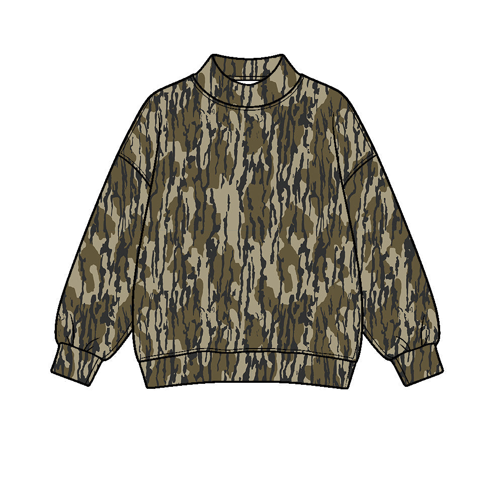 Preorder moq 5 Adult Women Wood Camo Woman Yoga Long Sleeve Tee Shirts Top