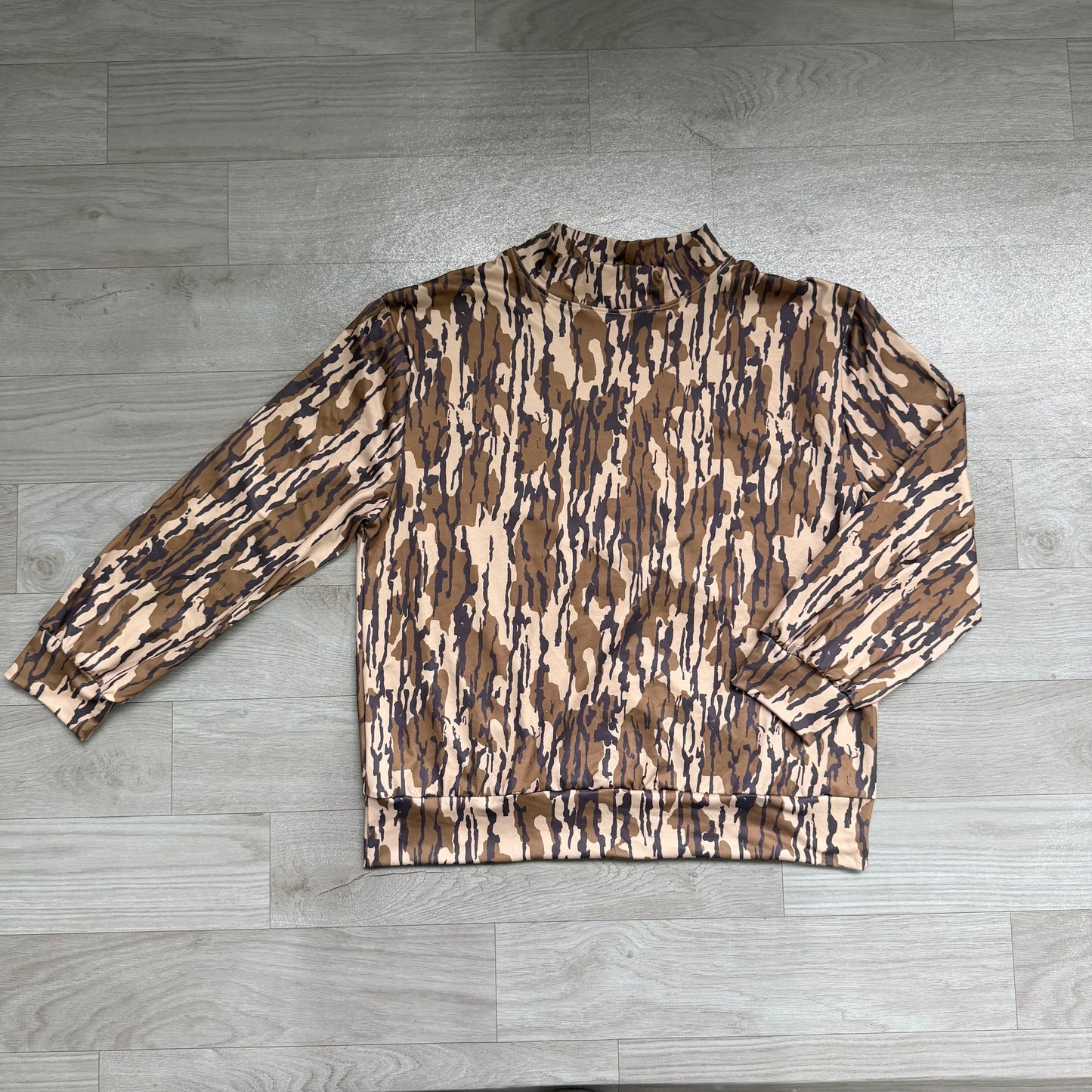 Adult Women Wood Camo Woman Yoga Long Sleeve Tee Shirts Top Preorder