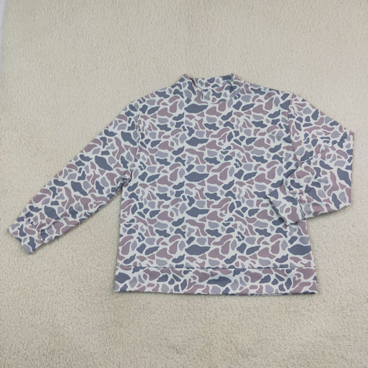 Mama and Me Kids Long Sleeves Light Grey Camo Choker T-shirts Top Rompers