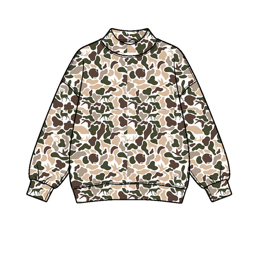 Preorder moq 5 Baby Girls Deer Dogs Ducks Camo Yoga Active Long Sleeve T-shirts Top