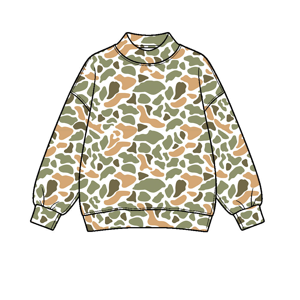 Preorder moq 5 Baby Girls Green Yellow Camo Yoga Active Long Sleeve T-shirts Top