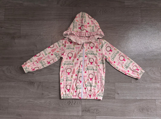 Baby Girls Holly Trees Zip Pockets Christmas Ruffle Hoodie Jackets Top Preorder