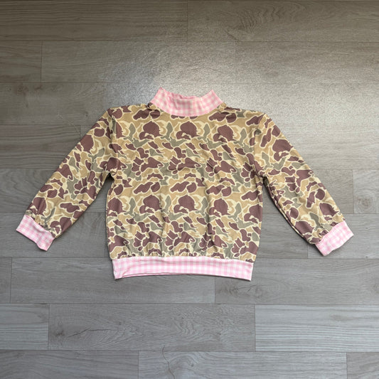 Baby Girls Long Sleeve Pink Khaki Camo Choker T-shirts Top
