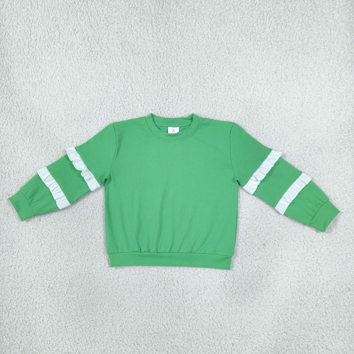 Baby Girls Green White Patchwork Long Sleeve T-shirts Top