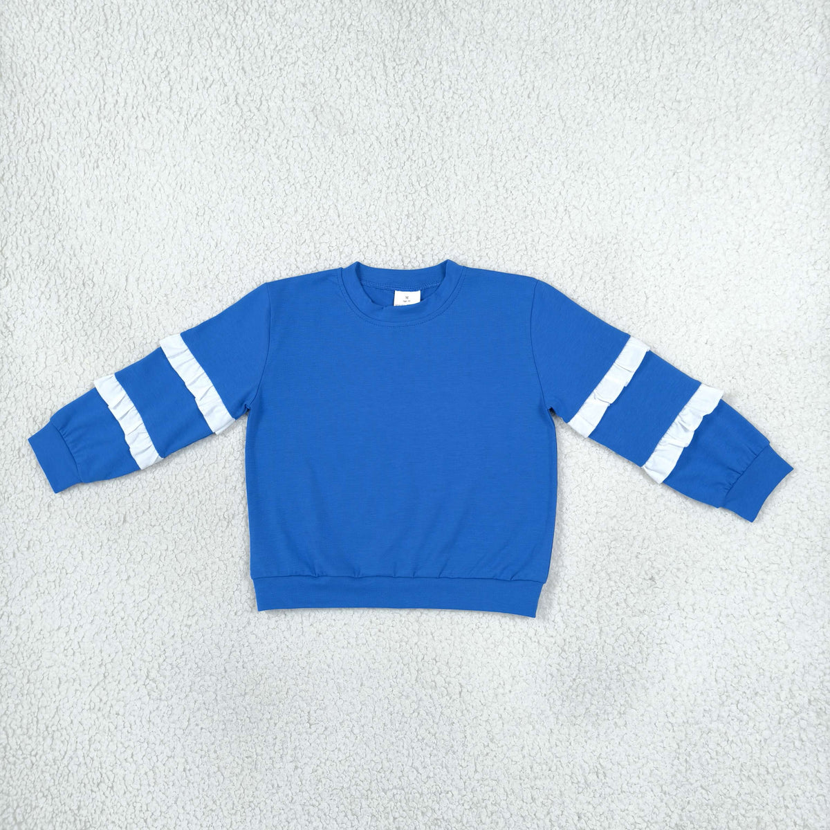 Baby Girls Blue White Patchwork Long Sleeve Fall T-shirts Top