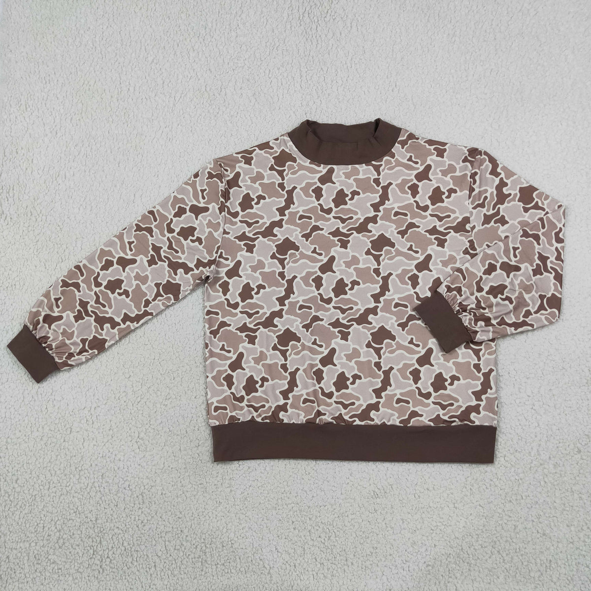 Adult Women Long Sleeve Southern Khaki Camo Choker T-shirts Top