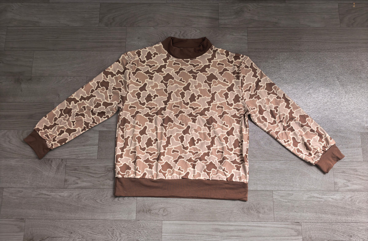 Adult Women Long Sleeve Southern Khaki Camo T-shirts Top Preorder