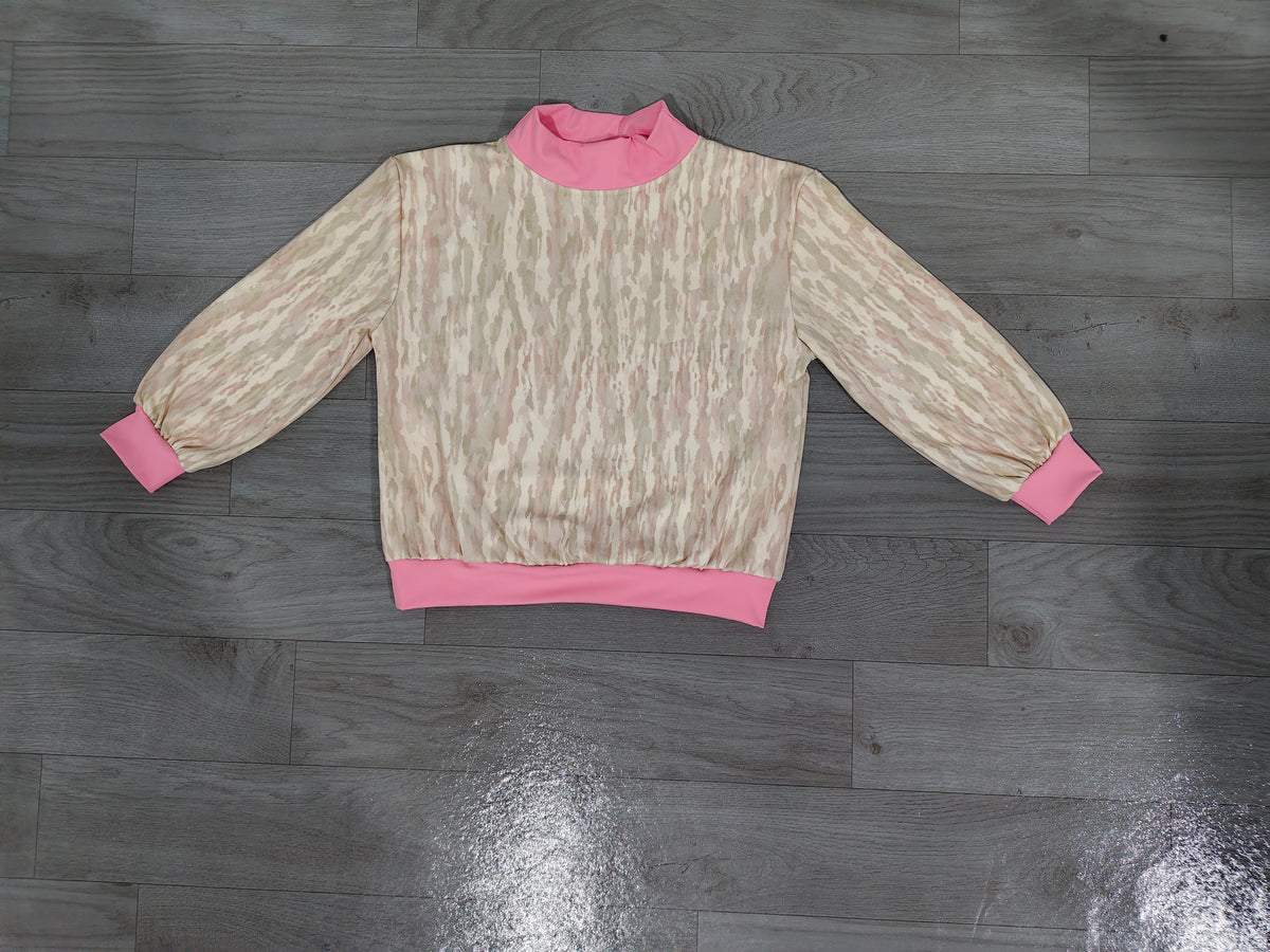 Baby Girls Long Sleeve Khaki Wood Camo Yoga Active T-shirts Top Preorder