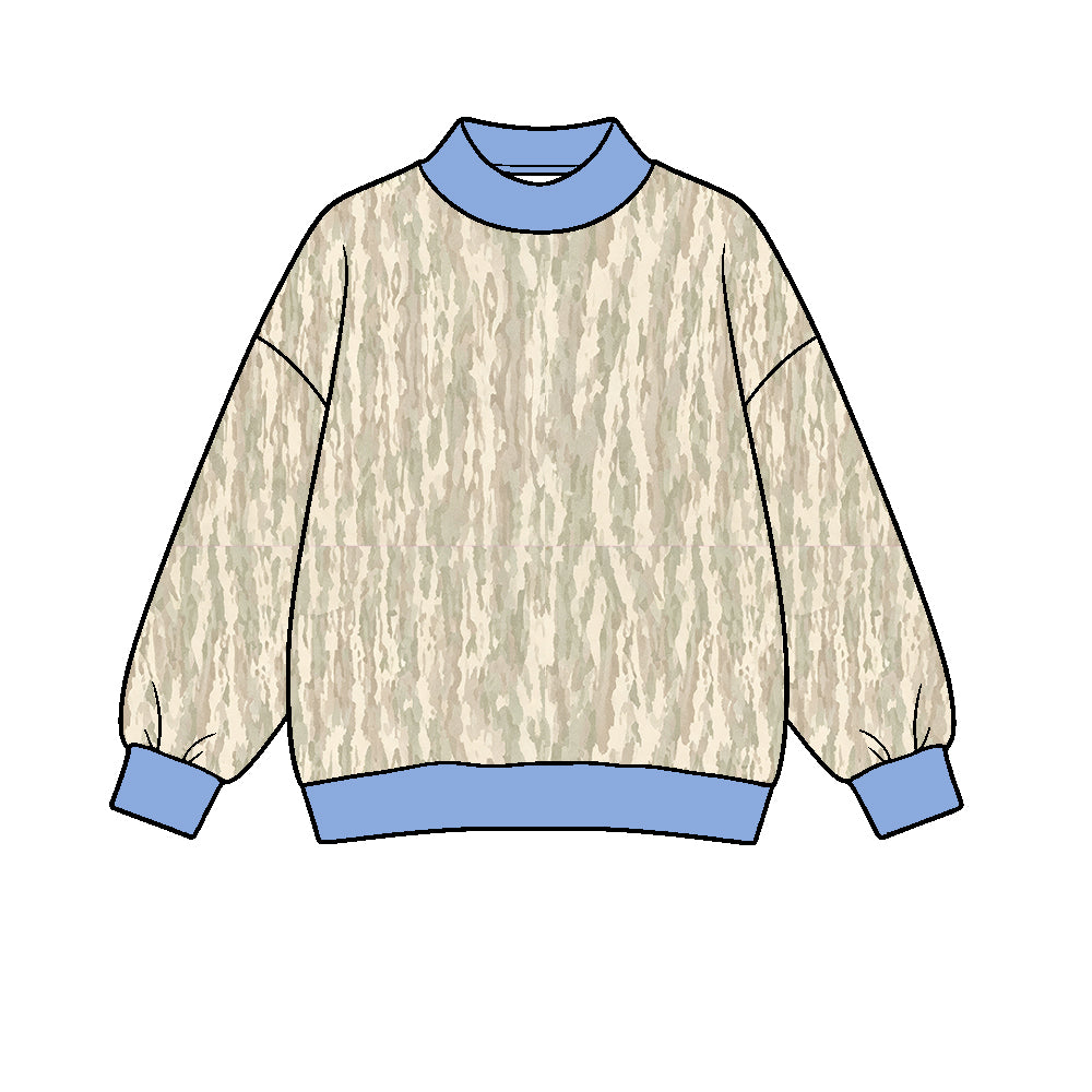 Preorder moq 5 Adult Women Long Sleeve Khaki Wood Camo Yoga Active T-shirts Top