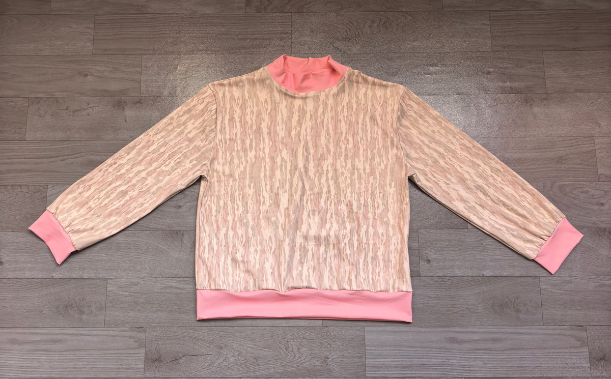 Adult Women Long Sleeve Khaki Wood Camo Yoga Active T-shirts Top Preorder