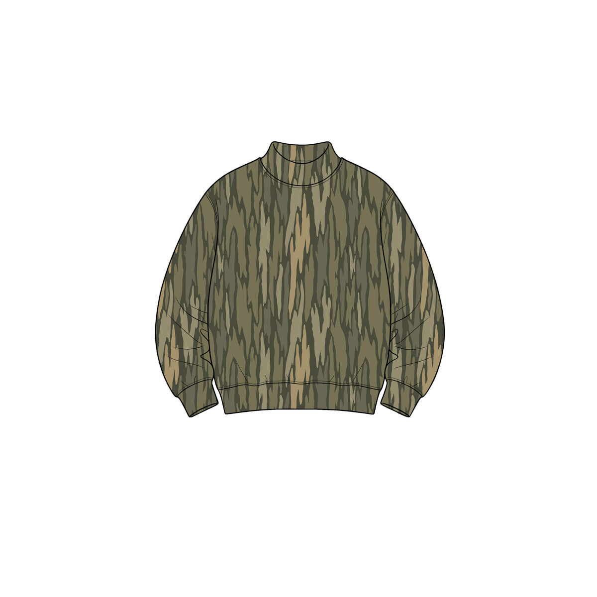 Preorder moq 5 Baby Girls Long Sleeve Olive Wood Camo Choker Yoga Active T-shirts Top