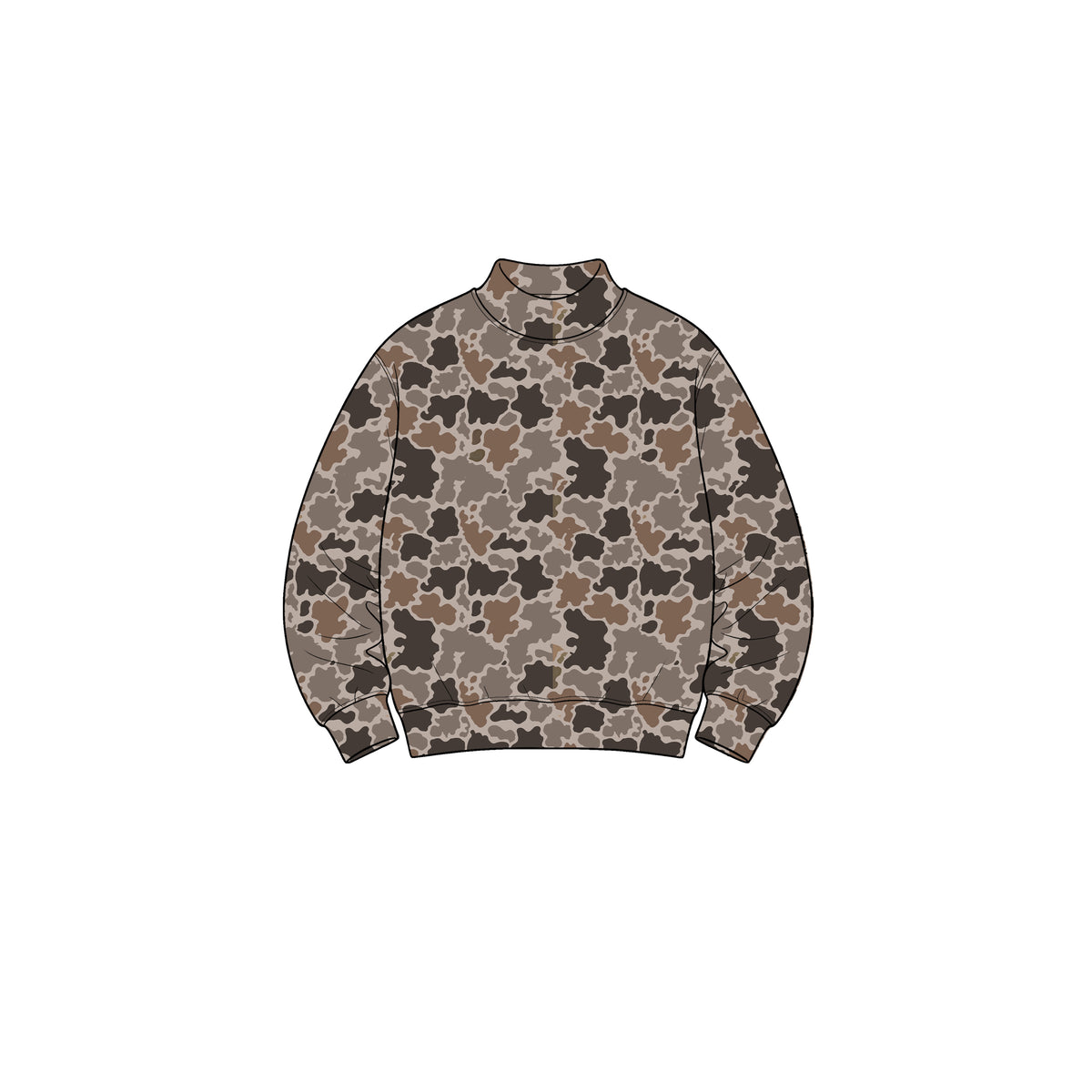 Preorder moq 5 Baby Girls Long Sleeve Brown Camo Choker Yoga Active T-shirts Top