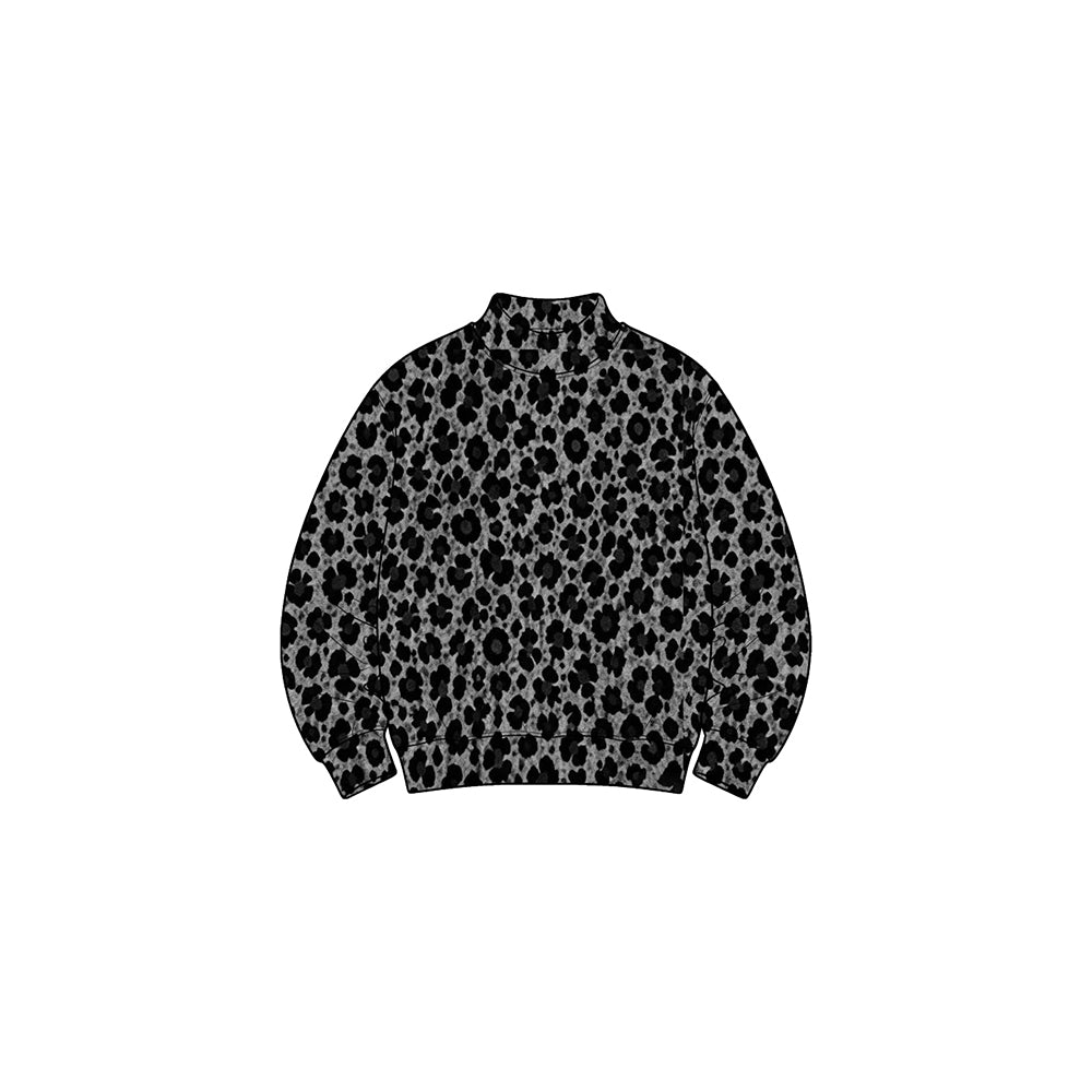 Preorder moq 5 Baby Girls Long Sleeve Black Leopard Choker Yoga Active T-shirts Top