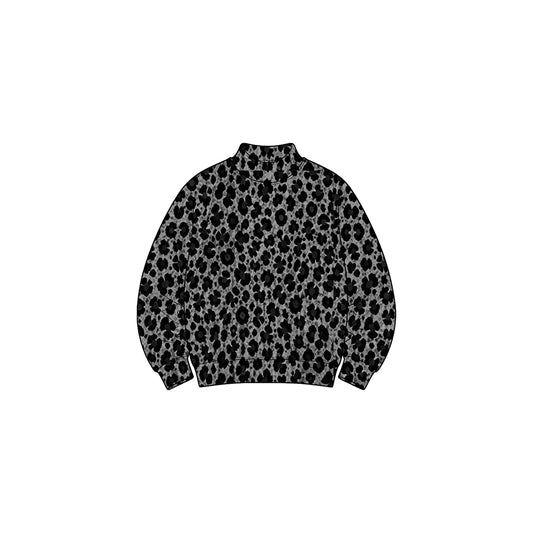 Preorder moq 5 Baby Girls Long Sleeve Black Leopard Choker Yoga Active T-shirts Top