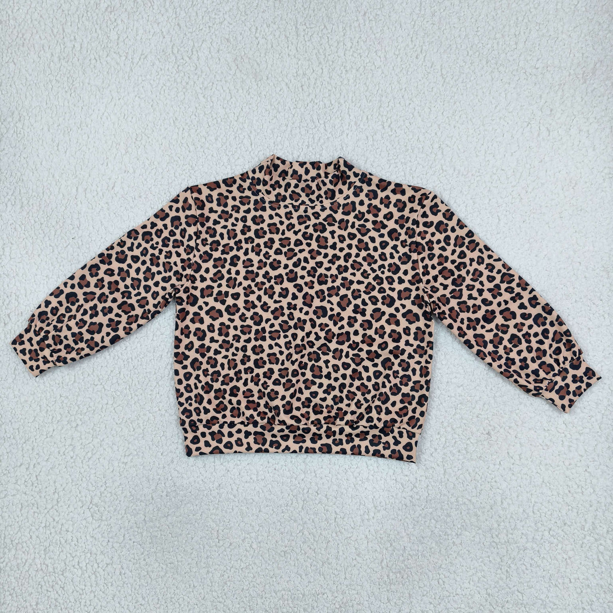 Baby Girls Long Sleeve Brown Leopard Choker Yoga Active T-shirts Top