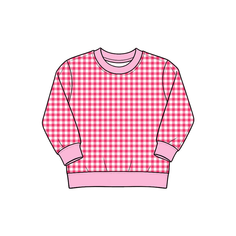 Baby Girls Pink Checked Long Sleeve Yoga Active T-shirts Top Preorder