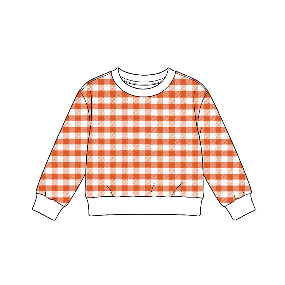 Baby Girls Orange Checked Yoga Active Long Sleeve T-shirts Top Preorder