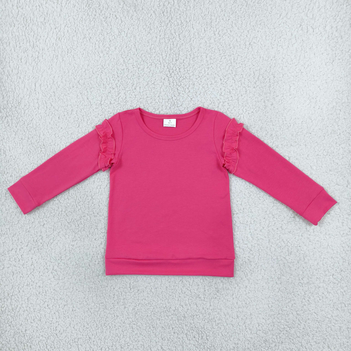 Baby Girls Hot Pink Long Sleeve Cotton T-shirts Top