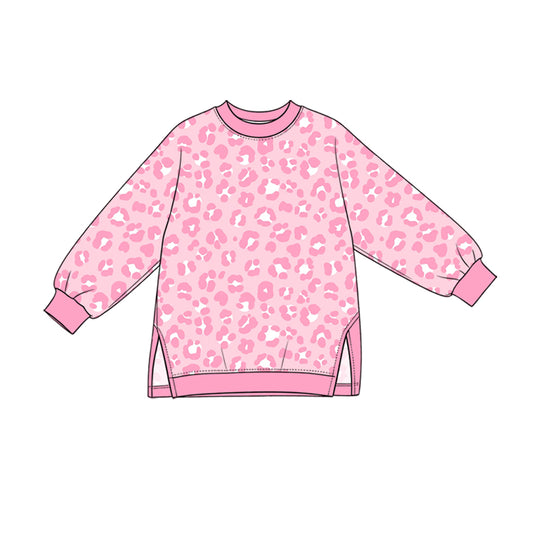 Preorder moq 5 Baby Girls Pink Leopard Yoga Active T-shirts Top