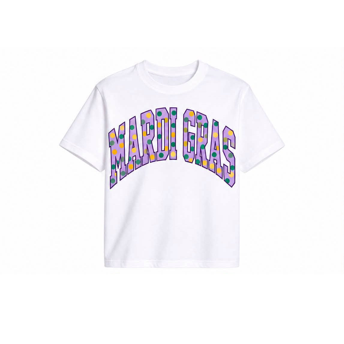 Preorder moq 5 Baby Girls Short Sleeve Polka Dots Mardigras T-shirts Top
