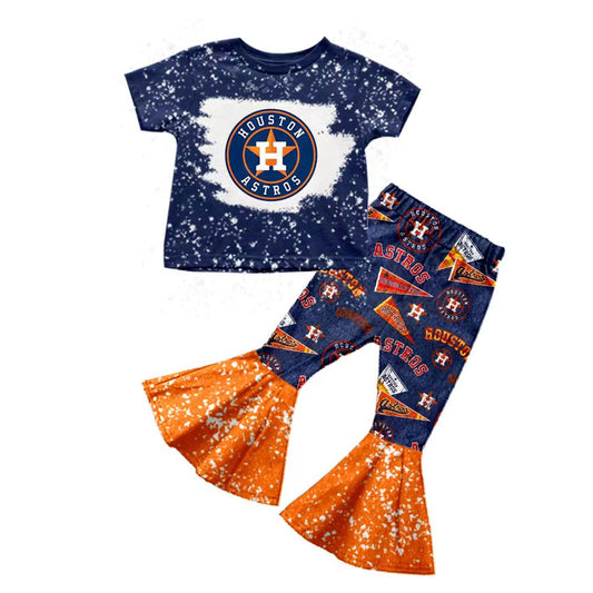 Baby Girls Navy Team Top Bell Pants Clothes Sets preorder(moq 5)