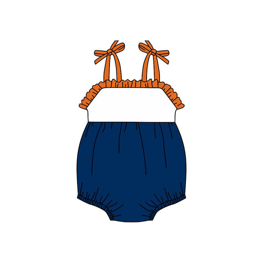 Preorder(moq 5)Baby Infant Girls Straps Navy Straps Summer Rompers