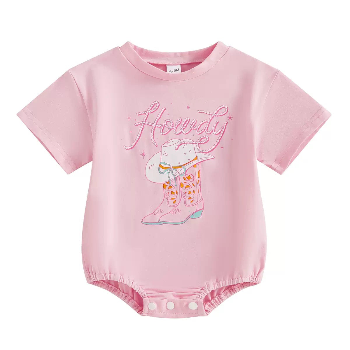 Baby Girls Western Cowboy Short Sleeve Rompers preorder(moq 5)