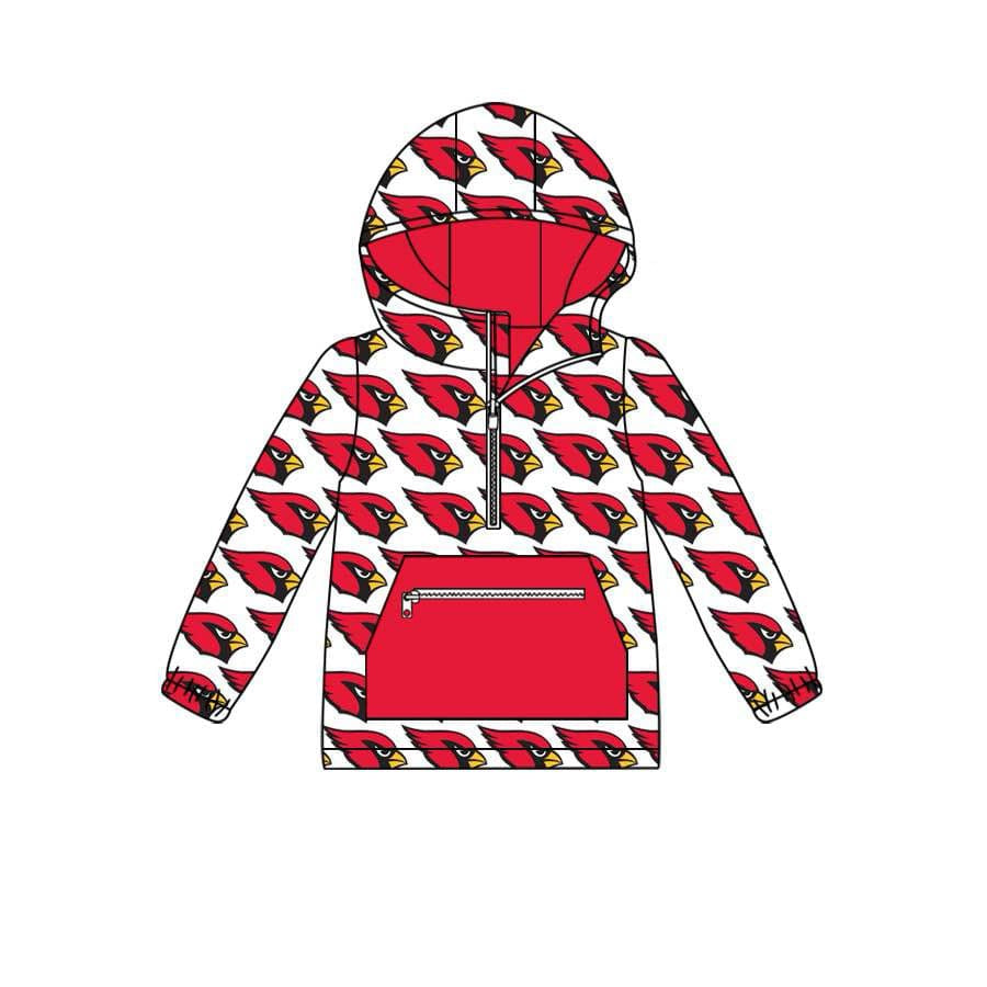 Preorder (moq 5)Baby Boys Team red bird Hooded Pullovers Tops
