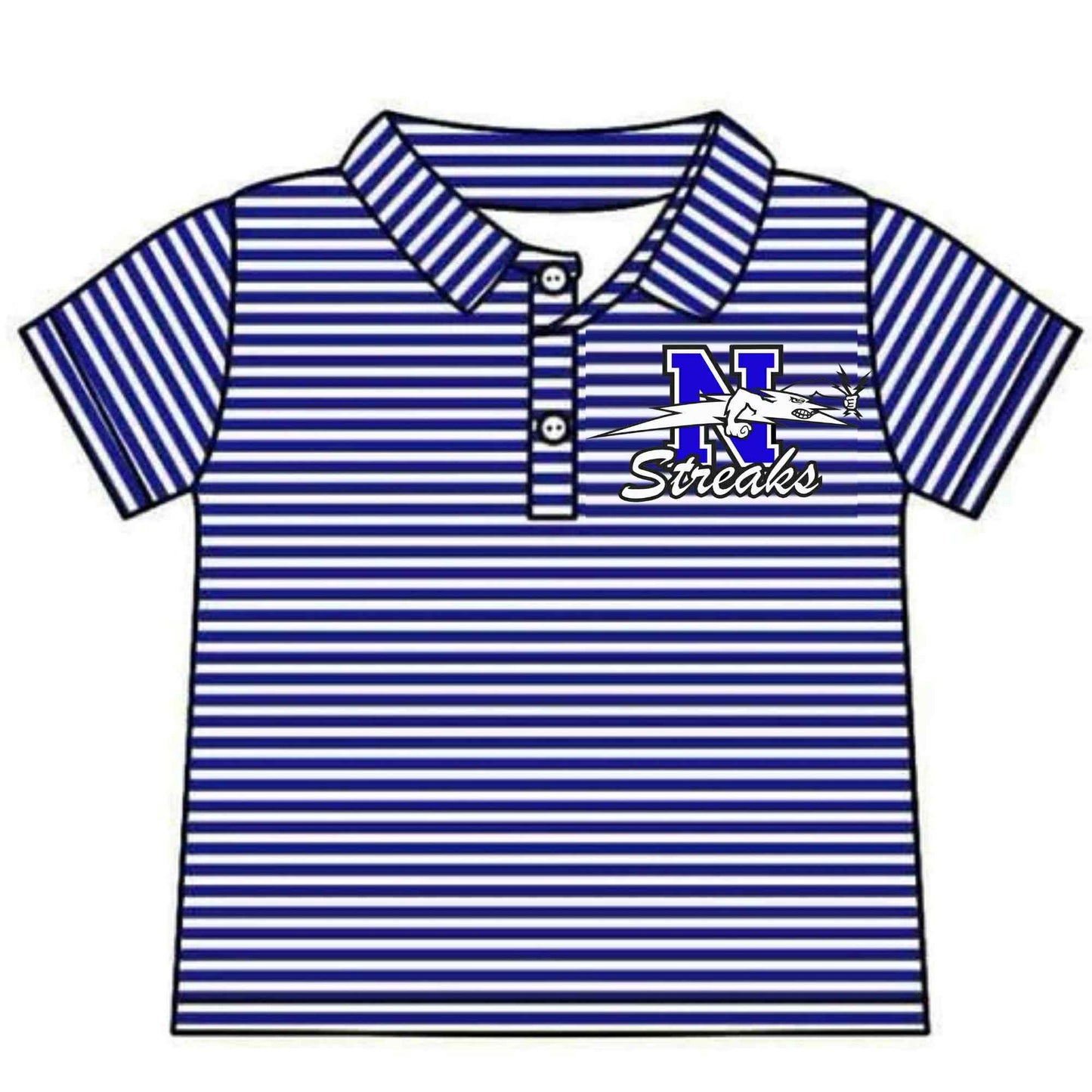 Preorder(moq 5) Baby Boys Blue Stripes Streaks Team Short Sleeve Tee Pullovers Shirts Tops