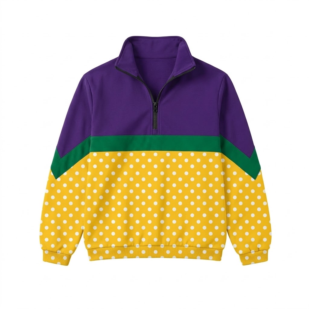 Preorder (moq 5)Baby Boys Purple Gold Long Sleeve Zip Team Pullovers Tops