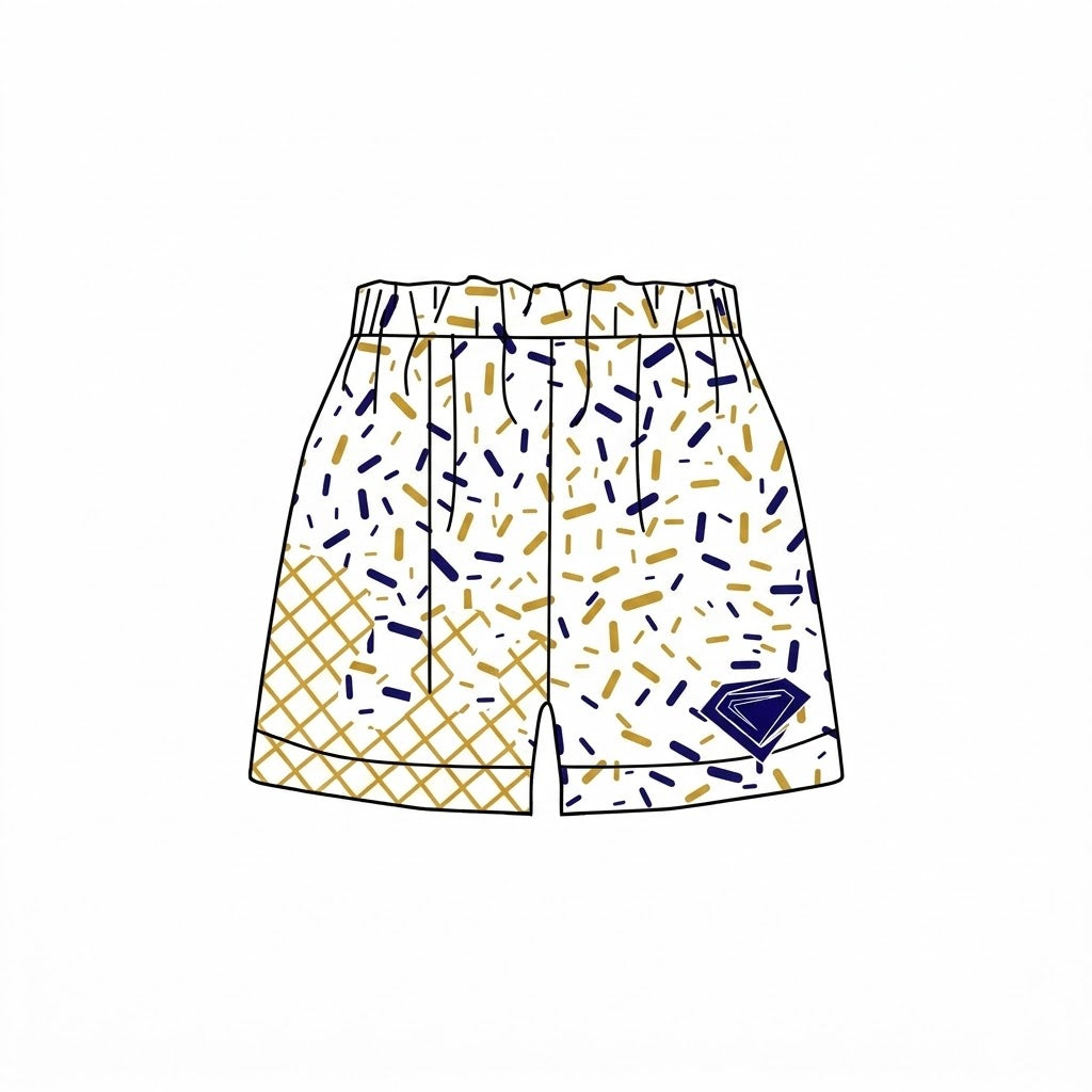 Preorder (moq 5)Baby Boys Drip Sprinkles White Diomand Team Shorts Bottoms