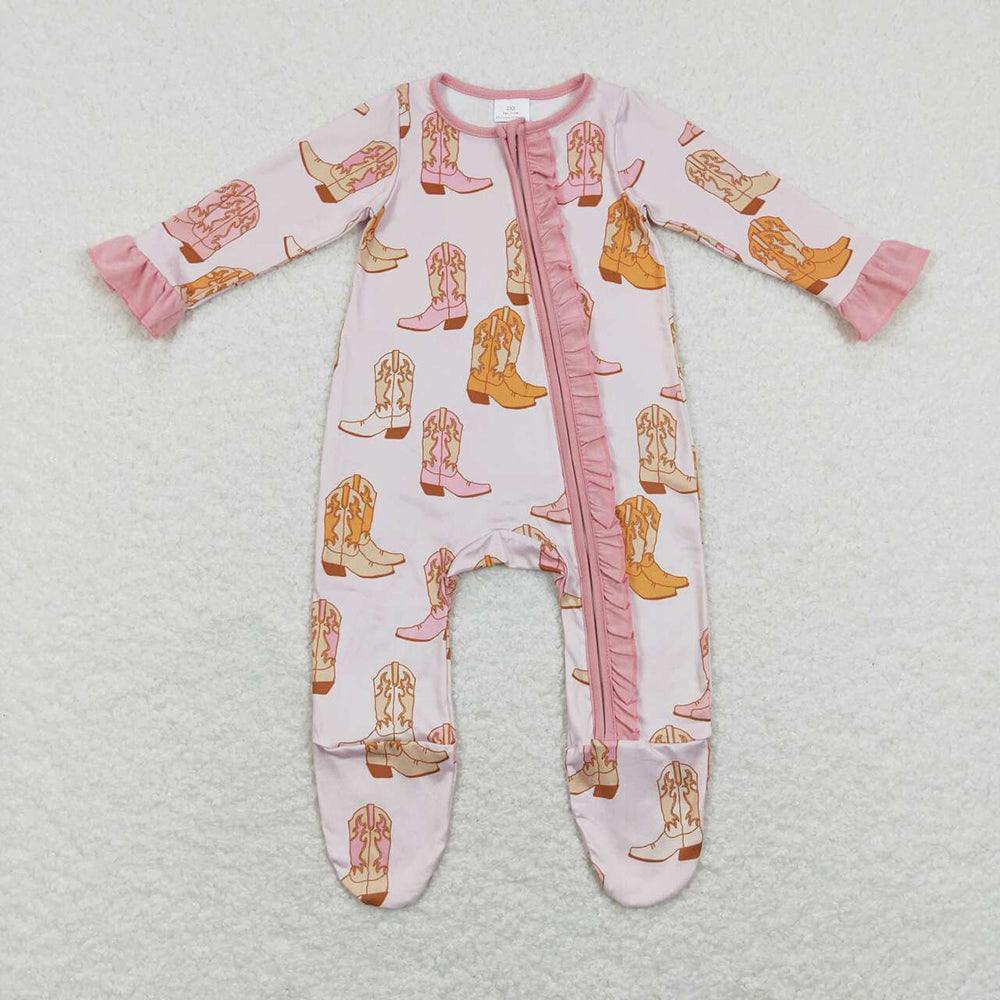 Baby Children Western Boots Pajamas Rompers Sibling Sets