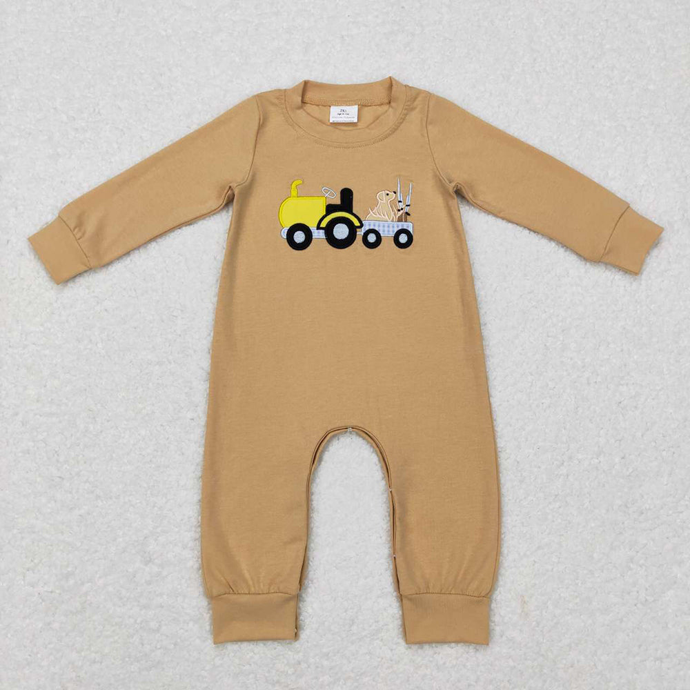 Baby Infants Boys Dog Hunting Long Sleeve Rompers