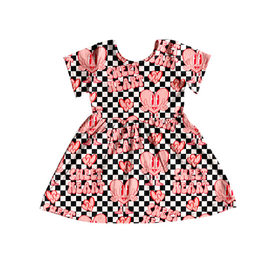 Baby Girls Sweet Hearts Short Sleeve Dresses Preorder(moq 5)