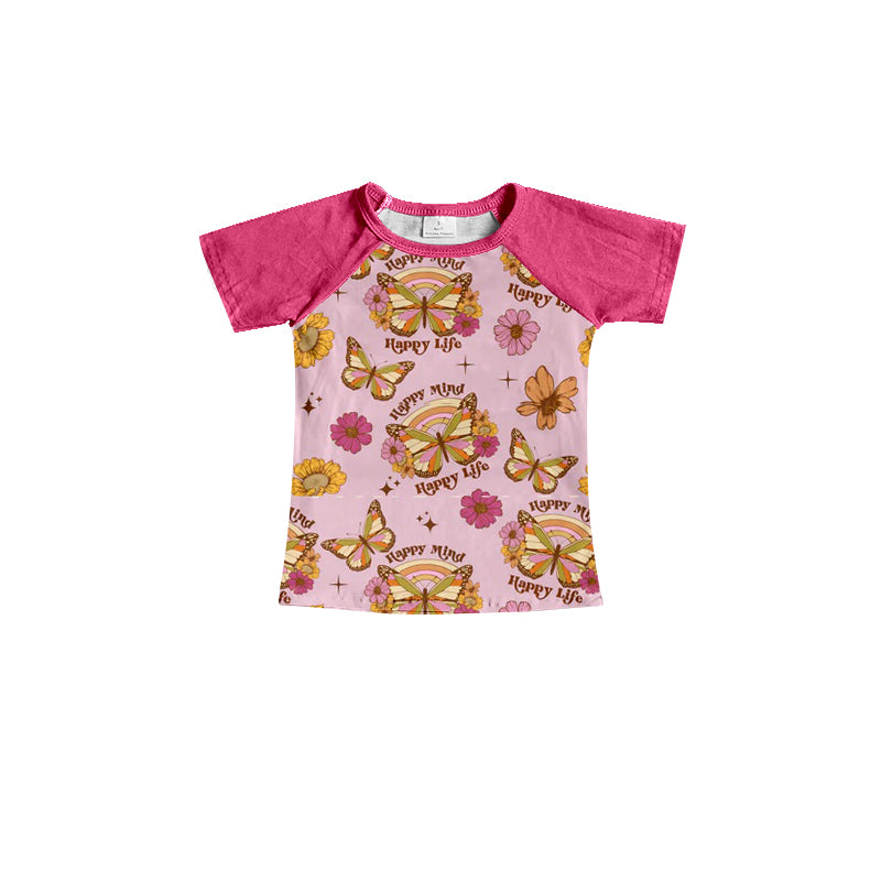 Baby Girls Short Sleeve Butterfly Shirts Preorder(moq 5)