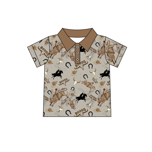 Baby Boys Short Sleeve Western Rodeo Buttons Shirts Preorder(moq 5)