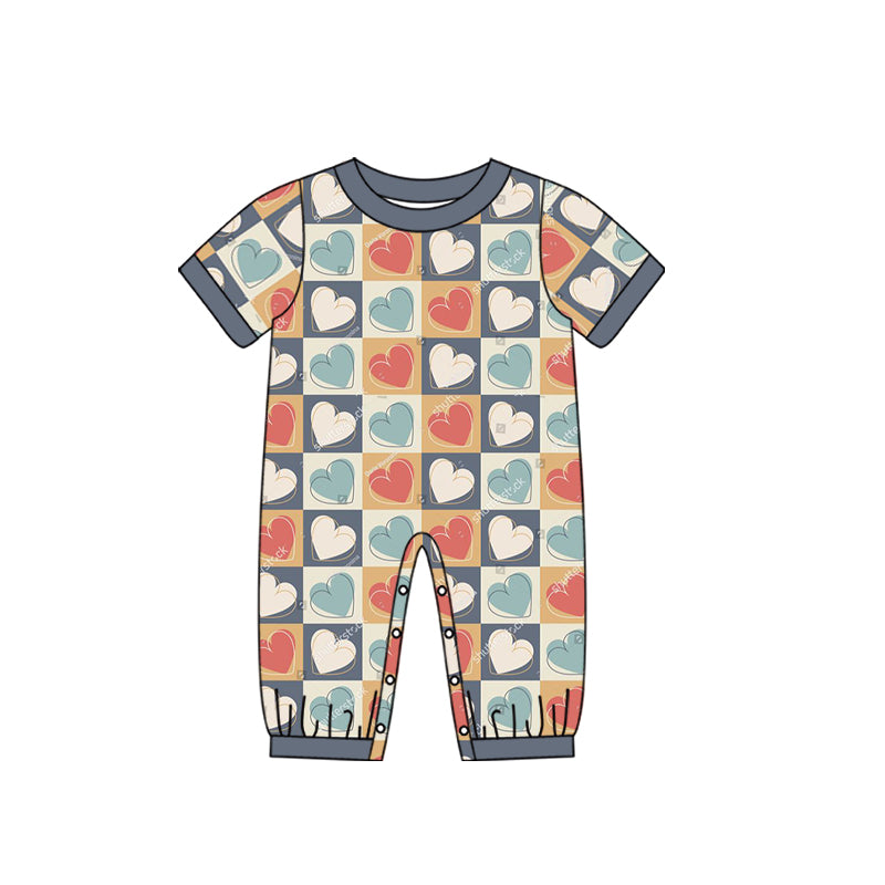 Baby Infant Boys Hearts Short Sleeve Rompers preorder(moq 5)