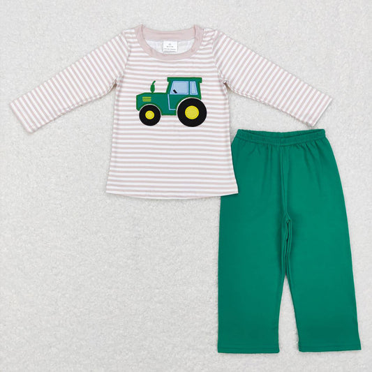 Baby Boys Green Tractor Shirt Pants Clothes Sets