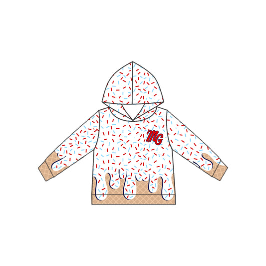 Preorder moq 5 Baby Boys Team White Long Sleeves MG Hoodie Top